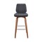 Armen Living Renee 30" Swivel Gray Faux Leather and Walnut Wood Bar Stool LCRNBAWAGR30 - alternate 4